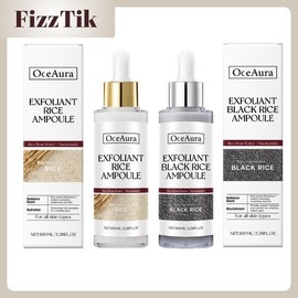 Rice Peeling Ampoule, White rice ampoule+Black rice ampoule,Soft Exfoliating Face and Body Scrub Dead Skin Cells, Blackheads Remover for All Skin Types,Comfort Skincare Serums,women self care package, Mother's Day Gift - Specification: Black rice ampoule