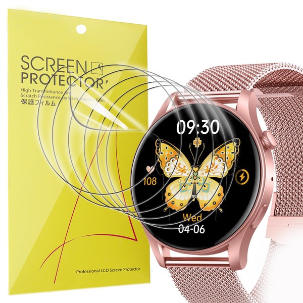 Lamshaw Compatible for Moocii Smartwatch Screen Protector, [6 Pack] Full