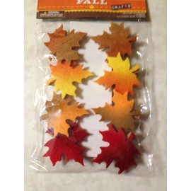 American Crafts FALL CRAFTS FELT FALL LEAVES W/CLOTHES PINS 4-NAPKINS, NOTES, COOKIE/CANDY BAGS