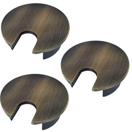 Electriduct 2" Metal Desk Grommet Cable Hole Cover Wire Cord Organizer | Brushed Bronze (3 Pack)