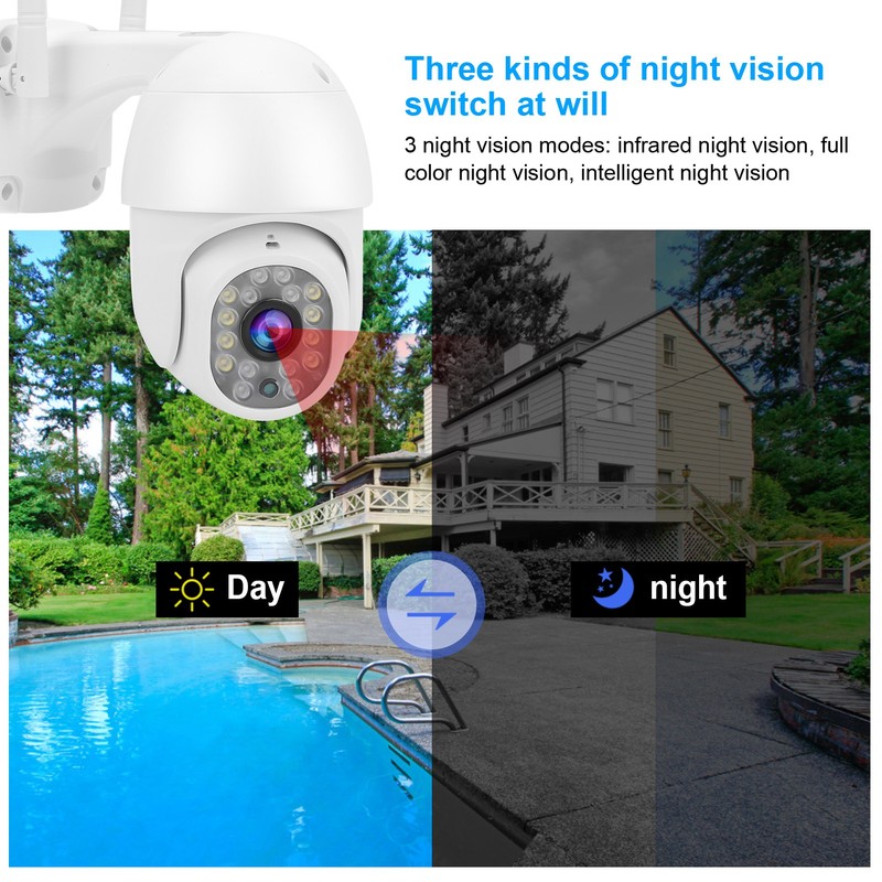 WiFi PTZ Cam 1080P Night Viewing Smart Track IP66 Waterproof