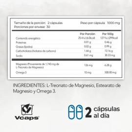 Treonato Magnesio Omega Cápsulas Maklen Sabor