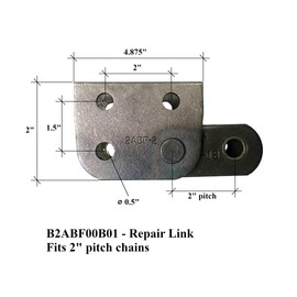 Trencher Repair Link with Pins, fits Many Chain Trenchers with a 2.00" Pitch. (1)