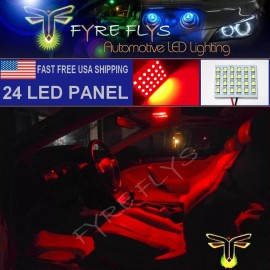 Fyre Flys 1x Super Bright Red 24 LED Panel Light for Dome, Map, Cargo, Trunk lights #24PR