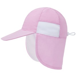 PONCEAU Children's Sun Hat with Neck Protection UV Protection 50 Breathable Summer Hat with Adjustable Chin Strap for Babies and Toddlers