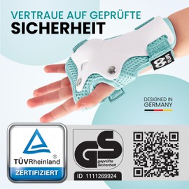 99FLIPS Children's Knee Pads 3 Years Protectors Inline Skates – TÜV Rheinland GS Seal [Set of 6] Flash – S/M Mint – Protectors – Knee Pads Children's Protectors Knee and Elbow Pads