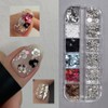 Barouse Color Sequin Silver Half Ball Nail Parts, 1 Piece, Mixed / 바로유즈 컬러 스팽글 실버 반볼 네일파츠, 1개, 혼합
