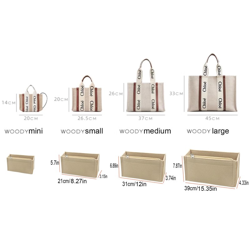 Lckaey purse organizer for chloe woody tote bag insert large