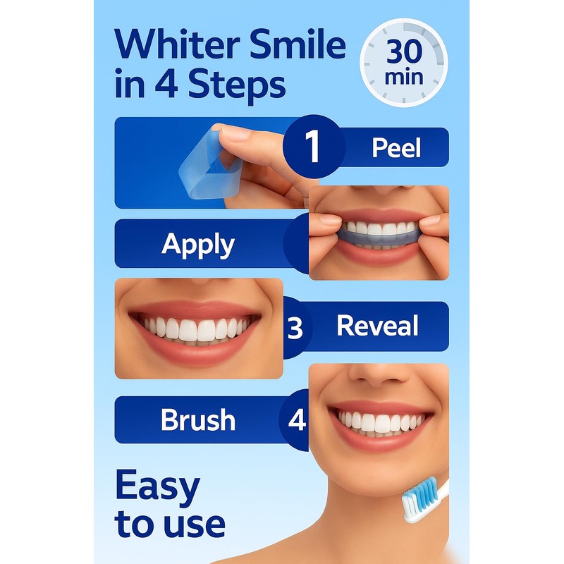 5D Advanced Teeth Whitening Strips Kit – 28 Pcs for
