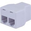 Power Gear White Duplex 4P4C in-Line Adapter, Extender for Home