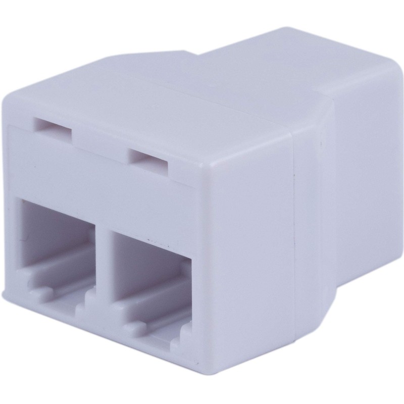 Power Gear White Duplex 4P4C in-Line Adapter, Extender for Home