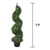 Lvydec 2 Pack Artificial Boxwood Topiary Tree, 3ft Topiary Plants