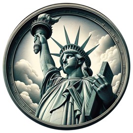 Screen Door Magnets - Patch Small Holes & Keep People and Pets from Running Into Screen Doors with Magnetic Screen Door Savers - Made in USA - Statue of Liberty - 6 x 6 inches - Pack of 2 (1 Pair)