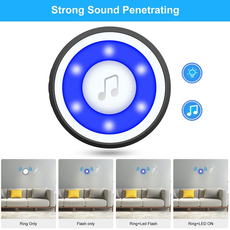 Wireless Dog Doorbell, Dog Bells for Potty Training IP65 Waterproof