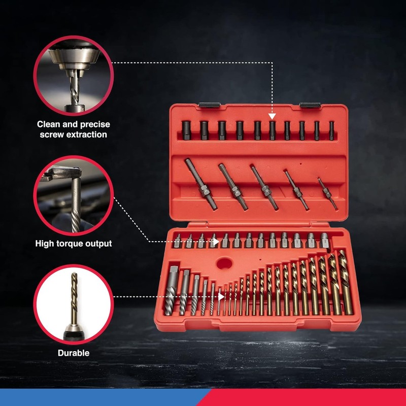NEIKO 04202A Master Screw Extractor | 55 Pieces Broken Bolt