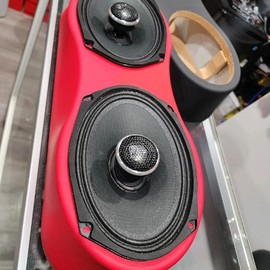 Universal 23 ” Sound Bar  Pod  2 x 6X9 Midrange   (wood and fabric ) - Color: blue