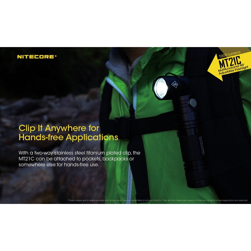 Nitecore MT21C LED Flashlight, 1000 Lumen Right Angle 90 Degree