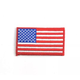 Unbranded american flag embroidered patch iron-on white border us united states 2678