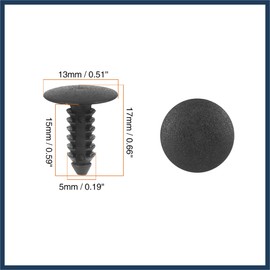 INFINAUTO 40pcs 5mm Hole Dia Plastic Bolt Rivets Fastener Clips Black for Car Stylish Design
