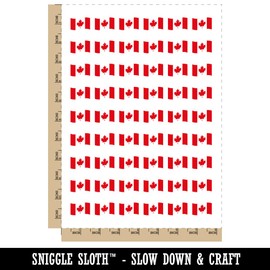 Canada with Waving Flag Cute Temporary Tattoo Water Resistant Fake Body Art Set Collection - 54 1" Tattoos (1 Sheet)