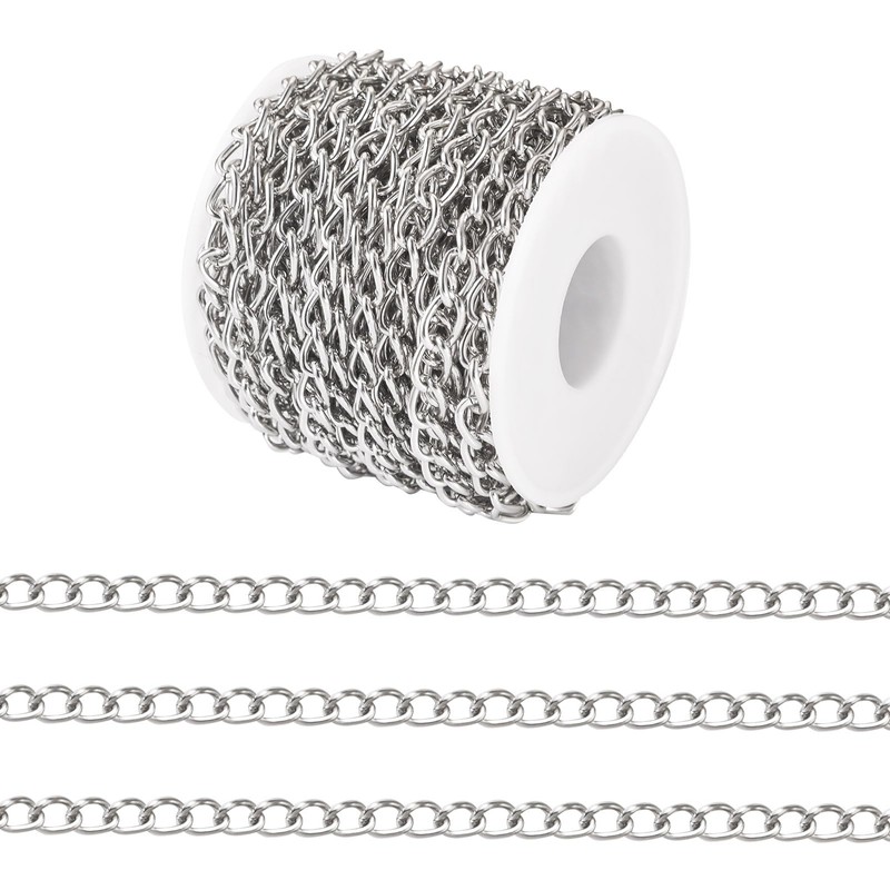 Spritewelry 10 M Aluminium Curb Chains Silver Twisted Links Chains