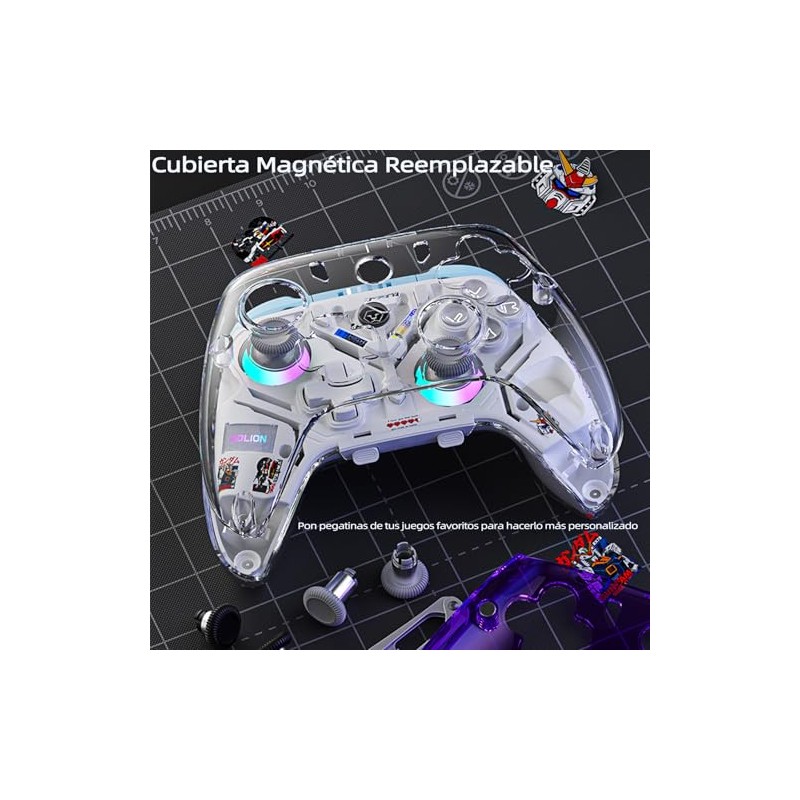 Control Inalambrico para Switch,Controlador Bluetooth 5.3 De RGB Luz con