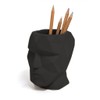 balvi The Head Pen Container Black Geometric Stylized Head Shape