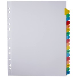 Q-Connect 20 Part A-Z Index Extra Wide Reinforced Multi-Colour Tabs