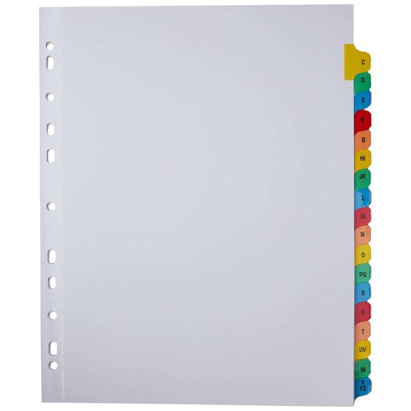 Q-Connect 20 Part A-Z Index Extra Wide Reinforced Multi-Colour Tabs