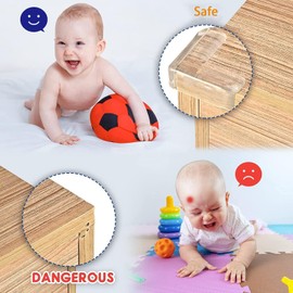 Kafand Corner Cushion, Corner Guard, Transparent Corner Guard, Corner Protection, Soft PVC, Non-Toxic Material, Corner Protection, Table Corner Cover, Super Strong Tape, Nursery School, Safety