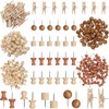 230 Pieces Wood Push Pin Decorative Thumb Tacks Wooden Head