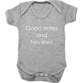 Hippowarehouse Good Times and Tan Lines Baby Vest Bodysuit (Short Sleeve) Boys Girls