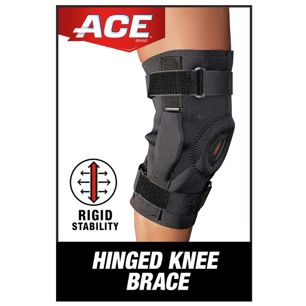 ACE Hinged Knee Brace, Money Back Guarantee, One Size Fits Most, Black (209600)