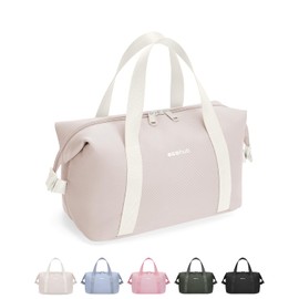 ECOHUB Travel Toiletry Bag for Women, Water-resistant Makeup Bag, Lightweight Cosmetic Bag, Travel Essentials Toiletries Bag, Recycled Makeup Organizer for Full-Sized Toiletries, Beige