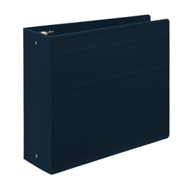 Carstens 4-Inch Heavy Duty 3-Ring Binder - Side Opening, Navy Blue, Durable Plastic, Precision No-Gap Rings, Waterproof Cover, No Pockets, Holds 600 US Letter Sheets, BPA-Free, Made in USA (1849-3R)