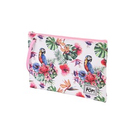 Oh My Pop! Parrot Sunny Wash Bag - White, White, Sunny Parrot Toiletry Bag