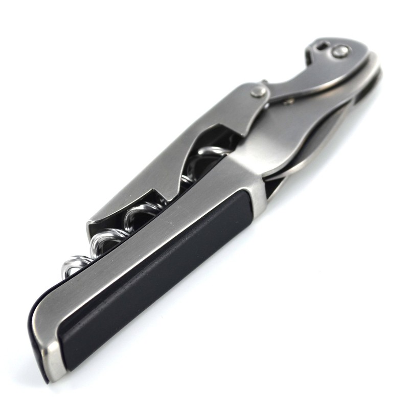 Gulliver Stainless Steel Two Step Waiter's Corkscrew - Black
