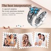 Alphm Butterfly Spoon Turquoise Ring for Women S925 Sterling Silver