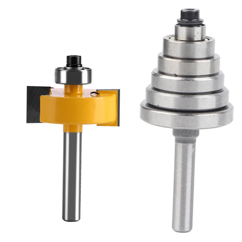 1/2"H - 1/4" Shank Rabbet Router Bit with 7 Bearings
