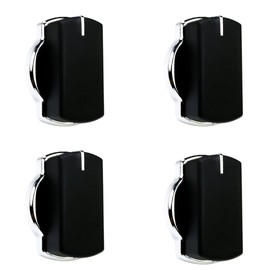 4x Oven Hob Knob Switch Silver Black Compatible With Belling 083240908 (Pack Of 4)