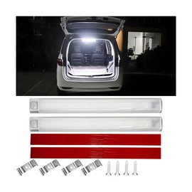 CGEAMDY Set of 2 LED Car Light Strip, Car Interior Light Strip, LED Light Strip with On/Off Switch, Car Boot Light Strip, Light Strip Boot Car (120 Beads)