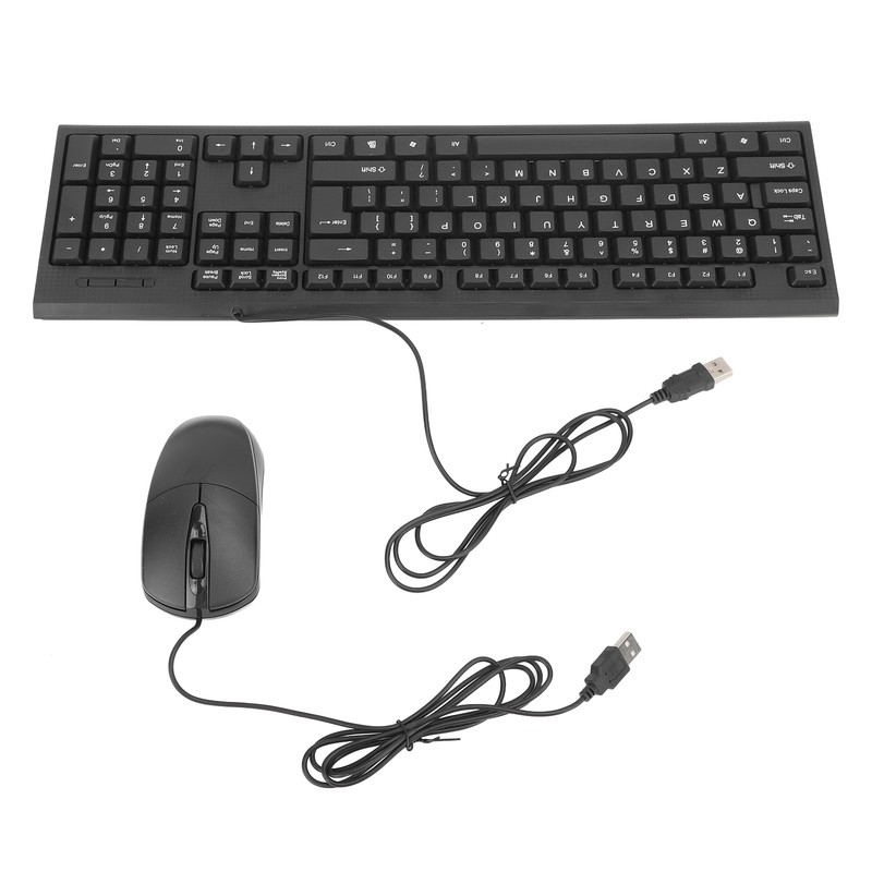 Keyboard and Mouse Combo Black Waterproof 104 Keys Anti Slip