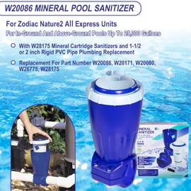 Replacement For Nature2 Express Mineral Pool Filter, With W28175 Mineral Pool Cartridge Parts Fit For Zodiac Nature2 Express Unit, For Pool Up to 25K Gallons, Replace W20080, W20086, W20171