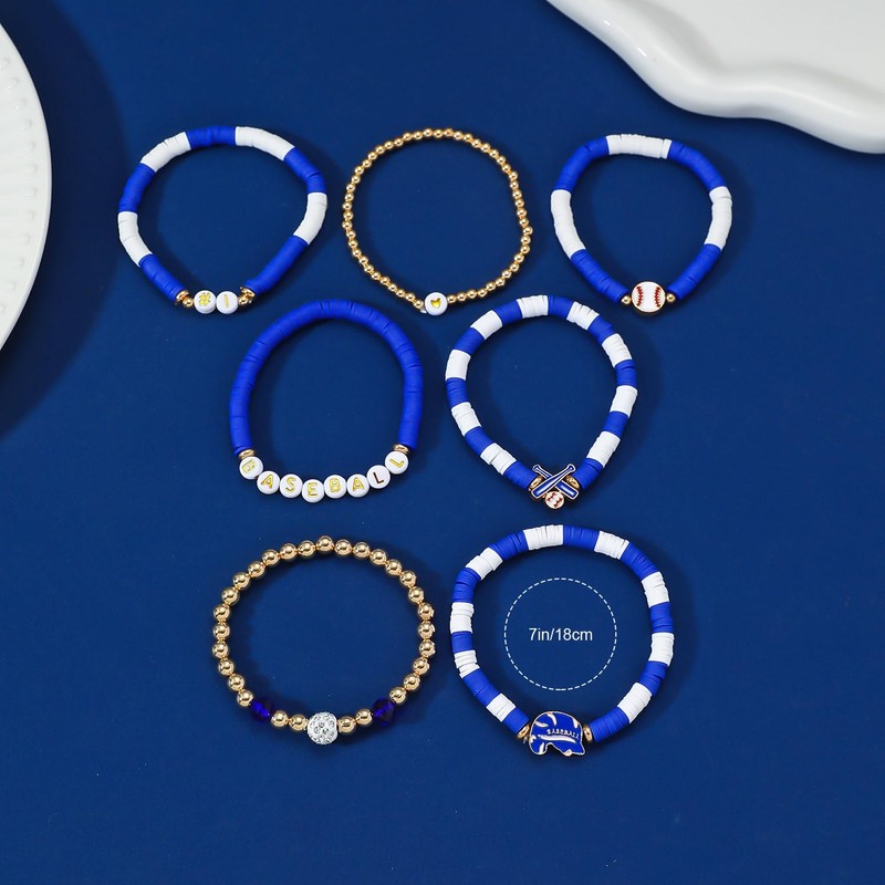 Smilelife Baseball Bracelets for Women Game Day Stackable Bracelets Baseball