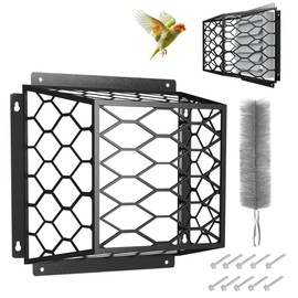 Dryer Vent Bird Guard - Durable Bird Guard Vent Covers for Most 3" to 4" Bathroom Exhaust Fan Ventilation Cover, 7"Lx7"Wx5"H Galvanized Steel Dryer Bird Cage Outside for Exhaust Fan Cover, Black