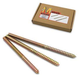 24 Pack 1/4-20" Hanger Bolts 3 Sizes Long Double Headed Bolts Wood Dowel Screw Self-Tapping Screw Hanger Bolts for Wood Furniture Screws Double Threaded Rods Bolt