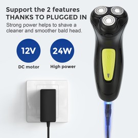 BlueFire Head Shaver for Bald Men, Corded 3D Electric Rotary Shavers with Pop-up Trimmer,Bald Head Close Shaver for Men, Rotary Shaver Electric Dry Shave