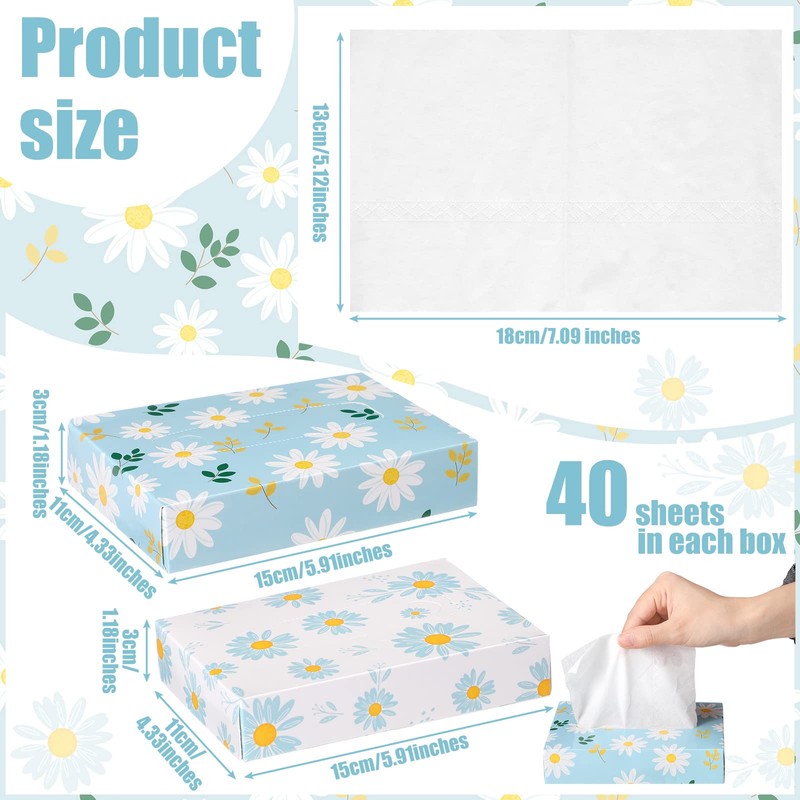 Yinder 24 Packs 960 Sheets Tissue Cube Car Facial Boxes