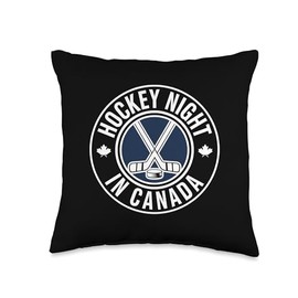 Hockey Night Canada Maple Leaf Puck Dad Coach Fan Gift Throw Pillow