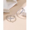 Moissanite Sterling Silver Sideways Cross Rings for Women, 925 Eternity